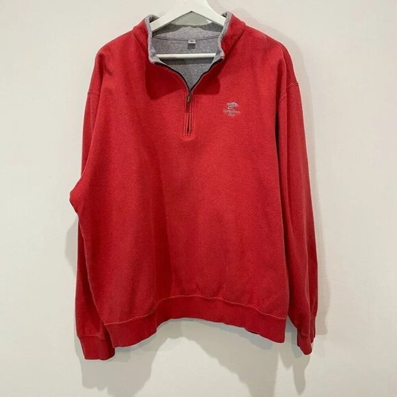 RARE Cypress Point Golf Club Pullover Men's 1/4 Zip Sweater Salmon Size XL - Picture 1 of 16